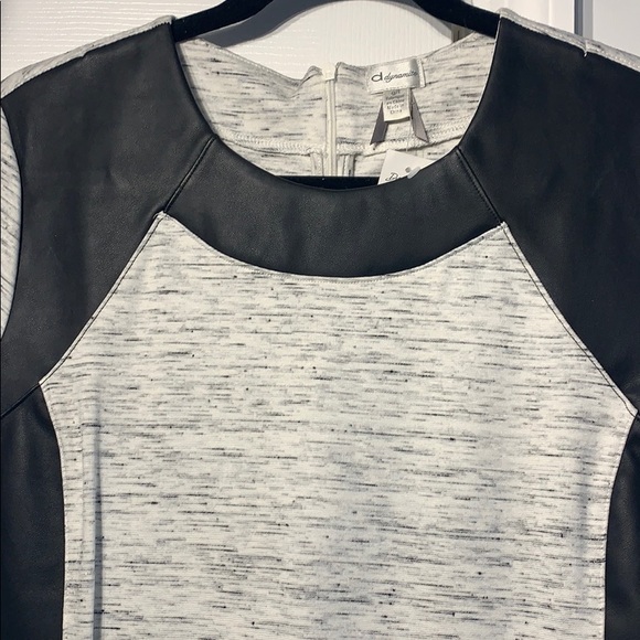 NWT Top w/ Faux leather - Picture 3 of 11